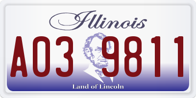 IL license plate A039811