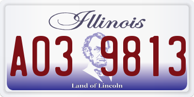 IL license plate A039813