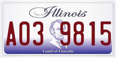 IL license plate A039815