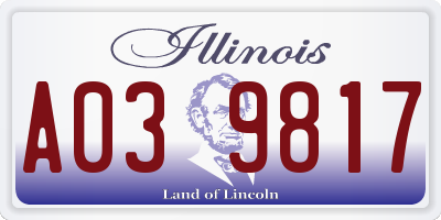 IL license plate A039817