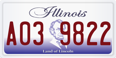 IL license plate A039822