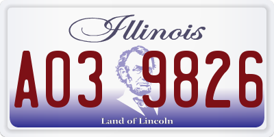 IL license plate A039826