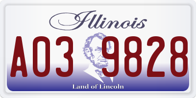 IL license plate A039828