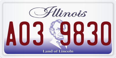 IL license plate A039830