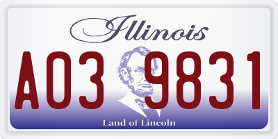 IL license plate A039831