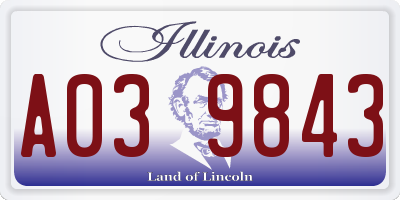 IL license plate A039843