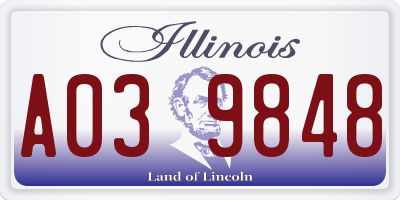 IL license plate A039848