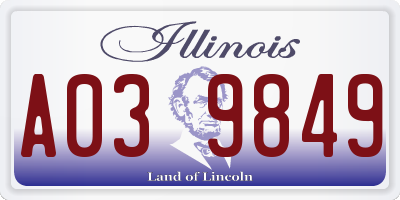 IL license plate A039849