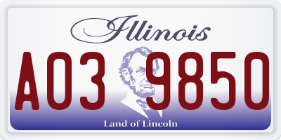 IL license plate A039850