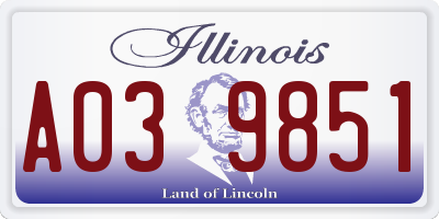 IL license plate A039851