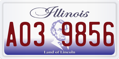 IL license plate A039856
