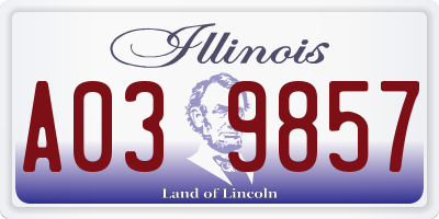 IL license plate A039857