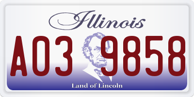 IL license plate A039858