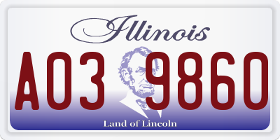 IL license plate A039860
