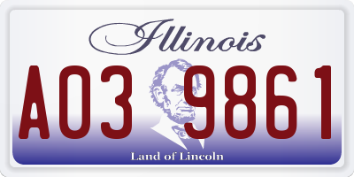 IL license plate A039861