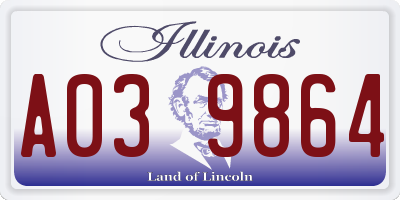 IL license plate A039864