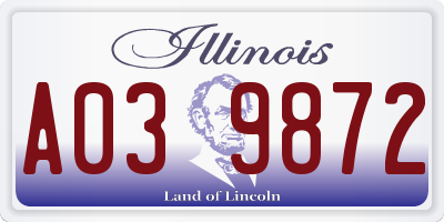 IL license plate A039872