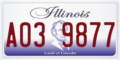 IL license plate A039877