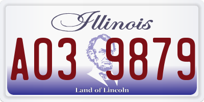 IL license plate A039879