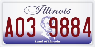 IL license plate A039884