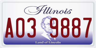 IL license plate A039887