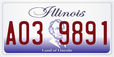 IL license plate A039891