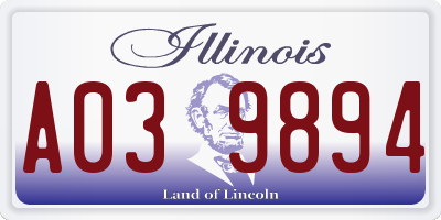 IL license plate A039894