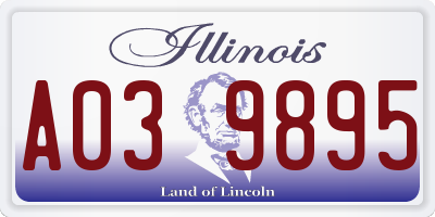 IL license plate A039895