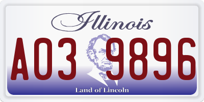 IL license plate A039896