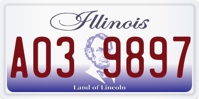 IL license plate A039897