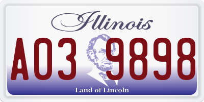 IL license plate A039898