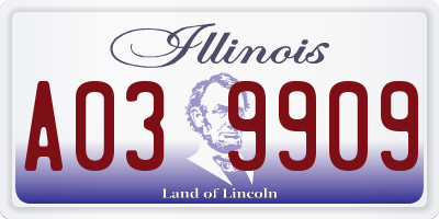 IL license plate A039909