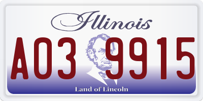 IL license plate A039915