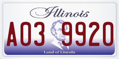 IL license plate A039920