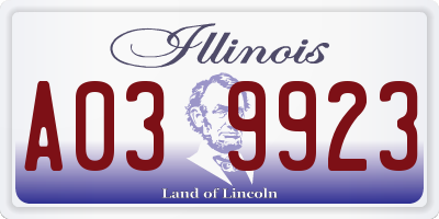 IL license plate A039923