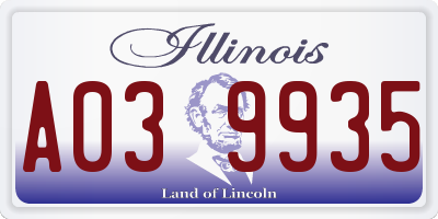 IL license plate A039935