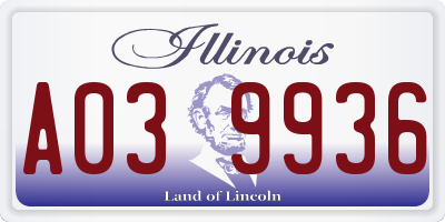 IL license plate A039936