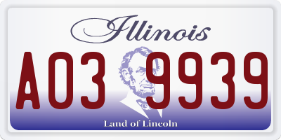 IL license plate A039939