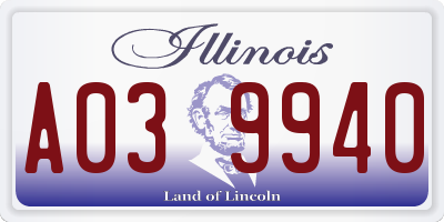 IL license plate A039940