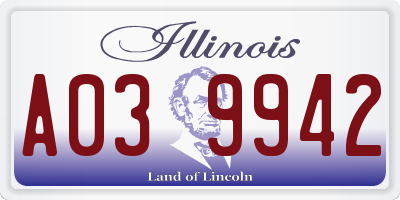 IL license plate A039942