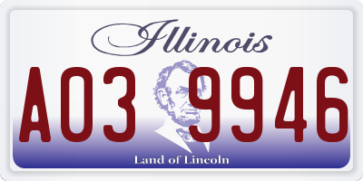 IL license plate A039946
