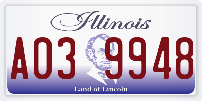 IL license plate A039948