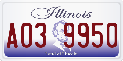 IL license plate A039950