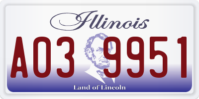 IL license plate A039951