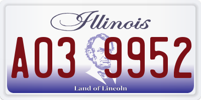 IL license plate A039952