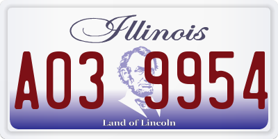 IL license plate A039954