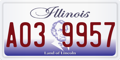 IL license plate A039957