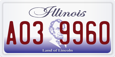 IL license plate A039960