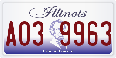 IL license plate A039963