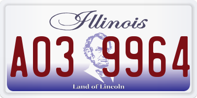 IL license plate A039964